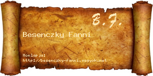 Besenczky Fanni névjegykártya
